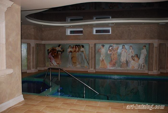 Wall painting in the pool